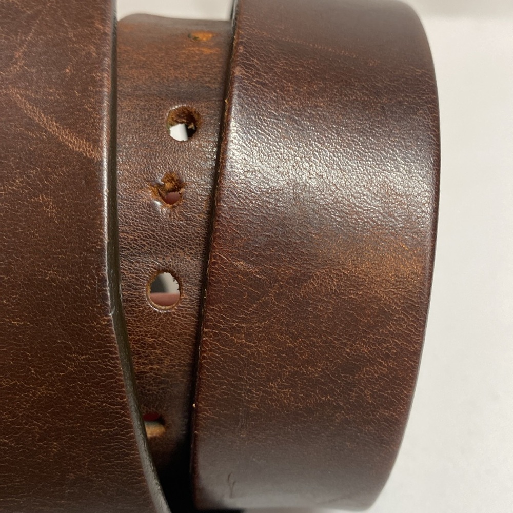 Banana Republic Brown Leather Belt with Silvertone Buckle Size 38 - Picture 5 of 8